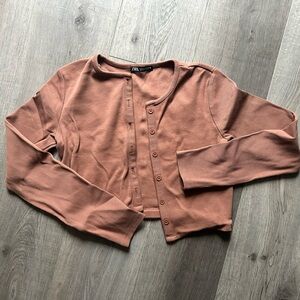 EUC Zara Tan/Brown Buttoned Up Cardigan
